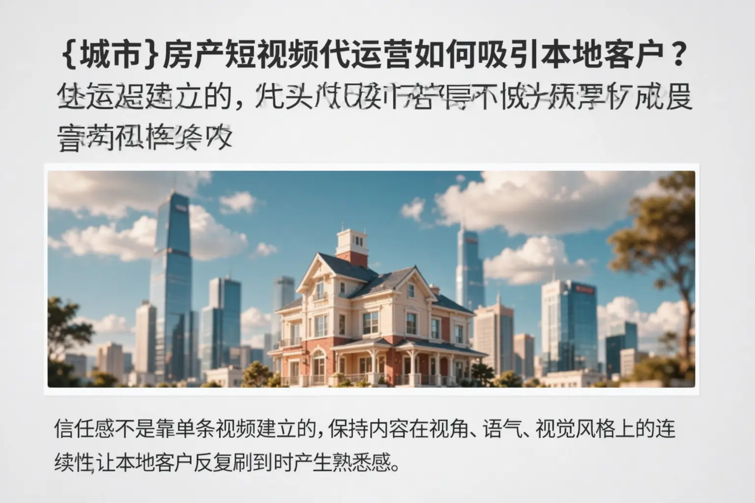 蒸湘房产短视频代运营如何吸引本地客户？
